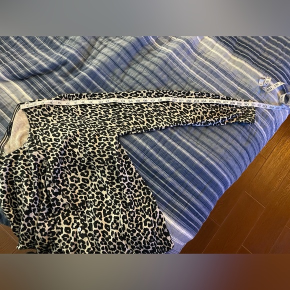 Lands End animal print black brown cardigan sweater size XL 18 supima cotton - Picture 13 of 14